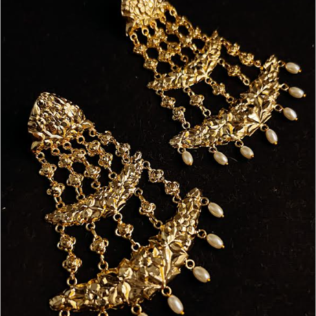 Vintage Jhapta Earings with South Sea Pearl Drops