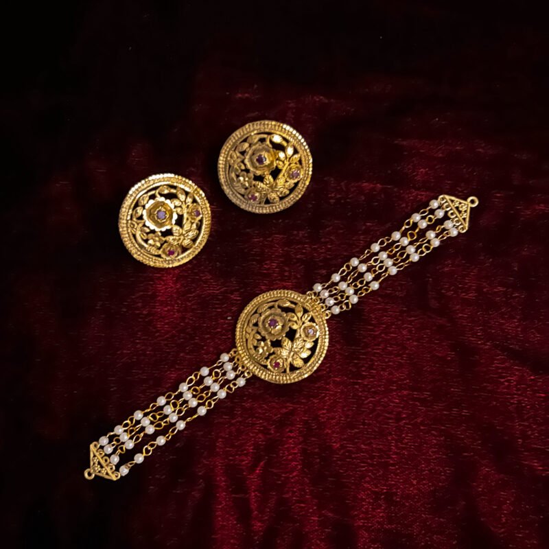 Traditional Mukto Golap Pendant Set