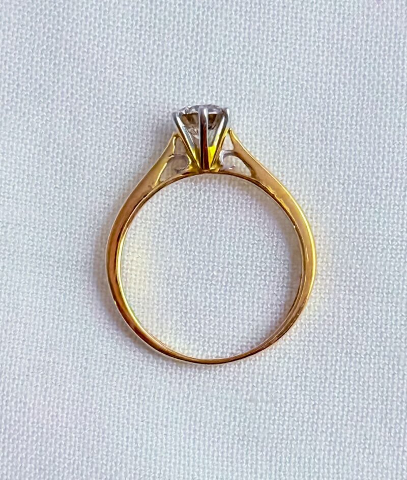 Solitaire Diamond Crown Ring in Real Gold - Image 2