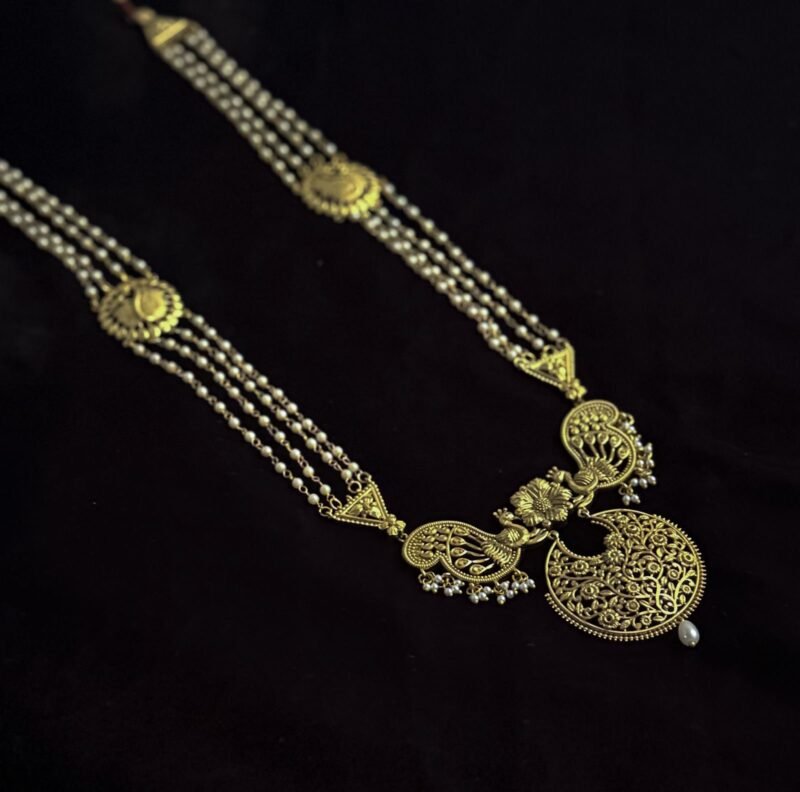 Traditional Jui-ful Mayur Pearl Long Necklace. - Image 2