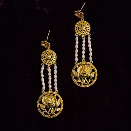 Handcrafted Pearl Drop Golap Earrings