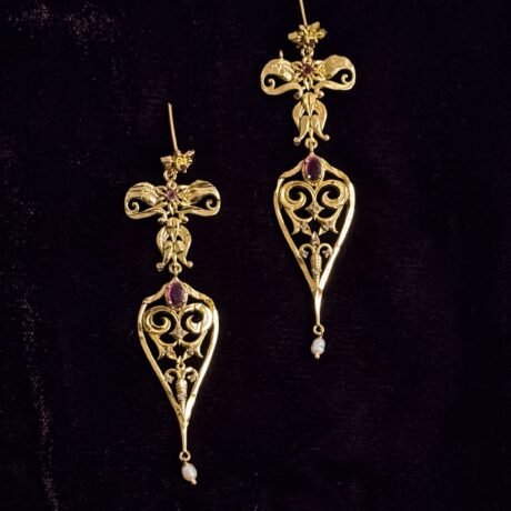Victorian Lotus Curved Earrings