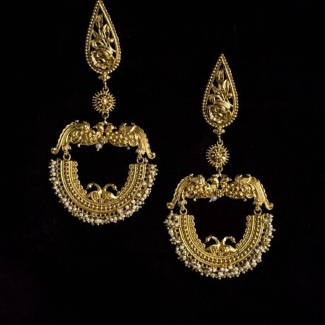Mayur Earrings with Pearls