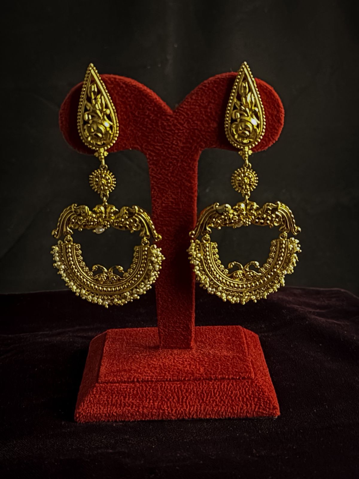 Mayur Earrings with Pearls