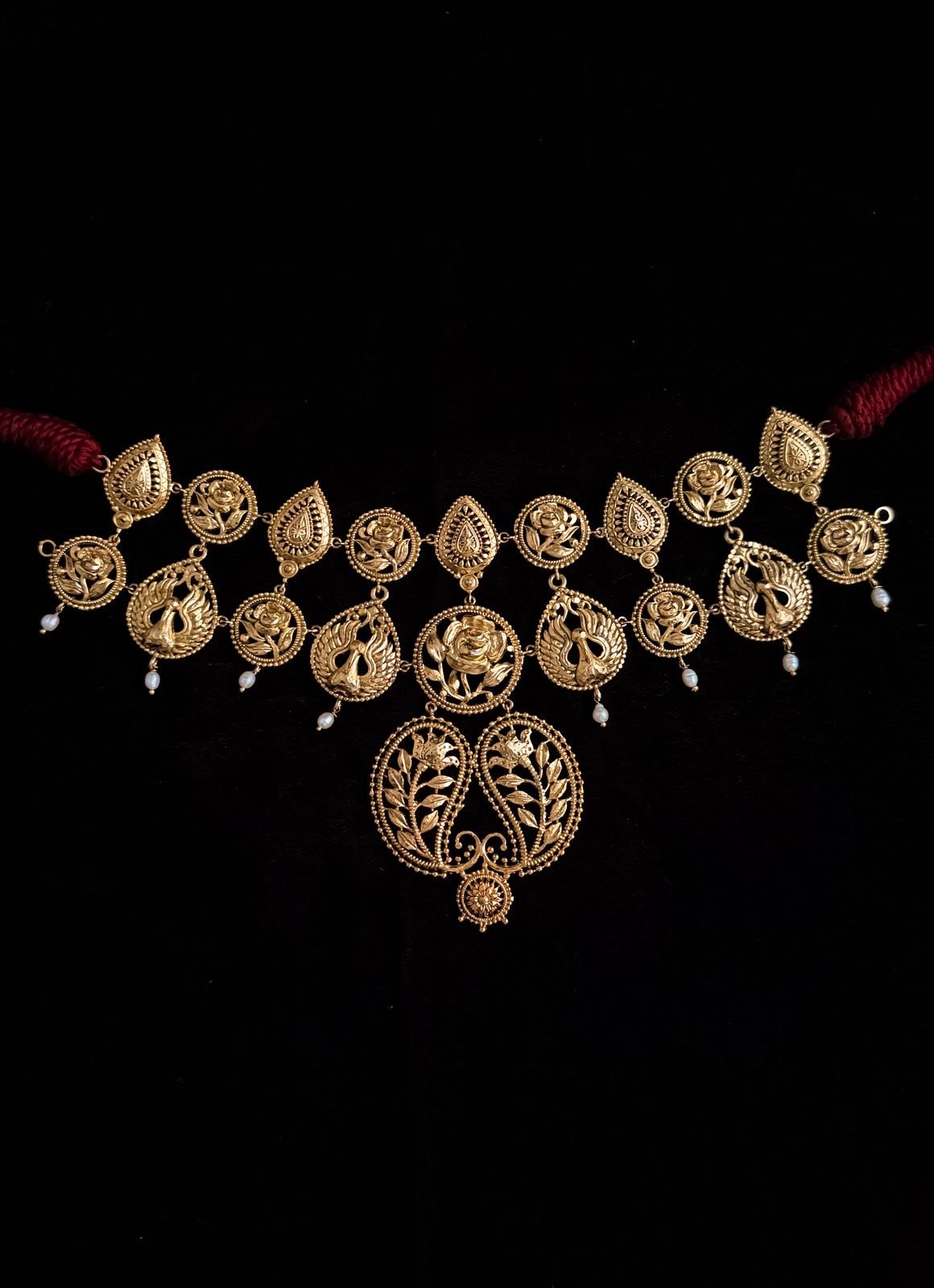 Traditionally Handcrafted Jora-Kolke Rajbari Choker