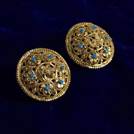 Traditional Hand Naksha Go-Go Feroza Passa Ear Tops