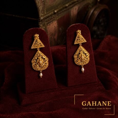 Traditional Earrings with Pearl Drops