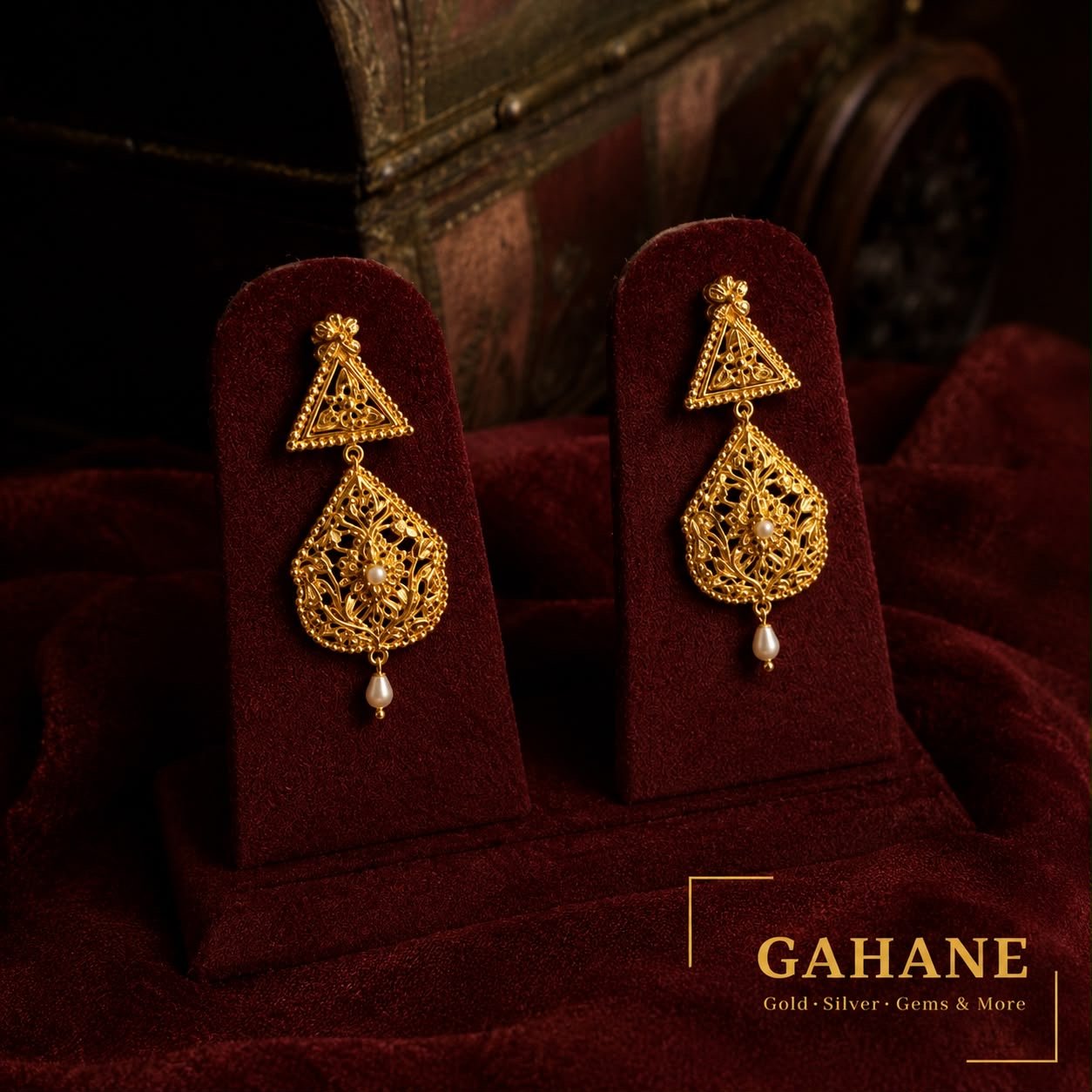 Traditional Earrings with Pearl Drops