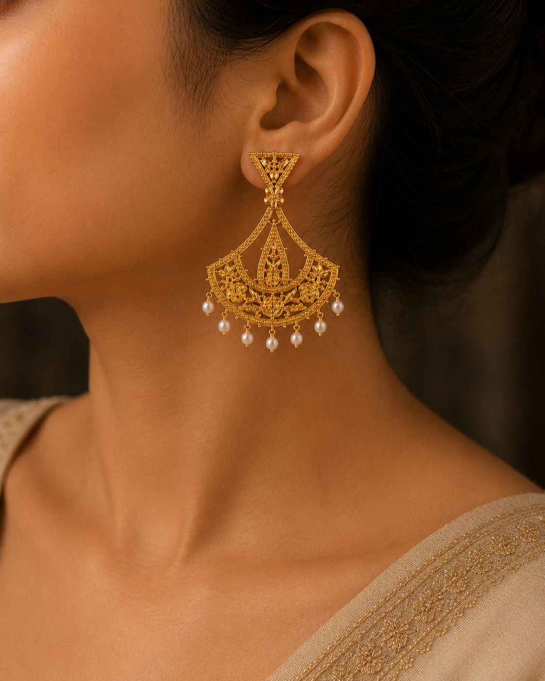 Traditional Tribhuz Earrings