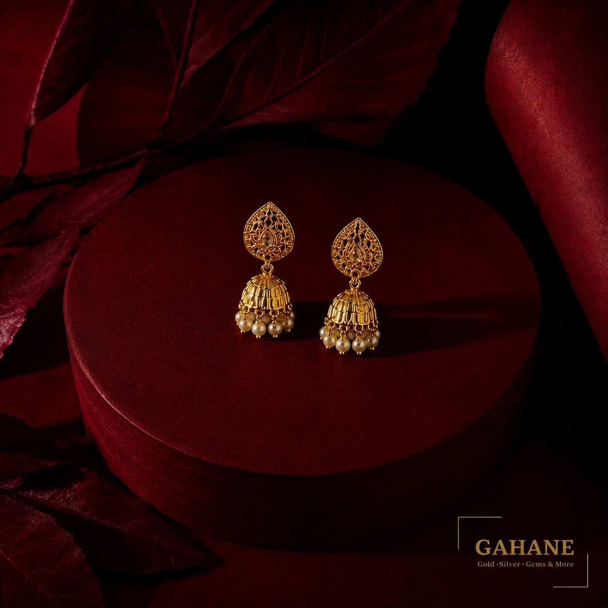 Traditional Jhumko with Pearl Drop