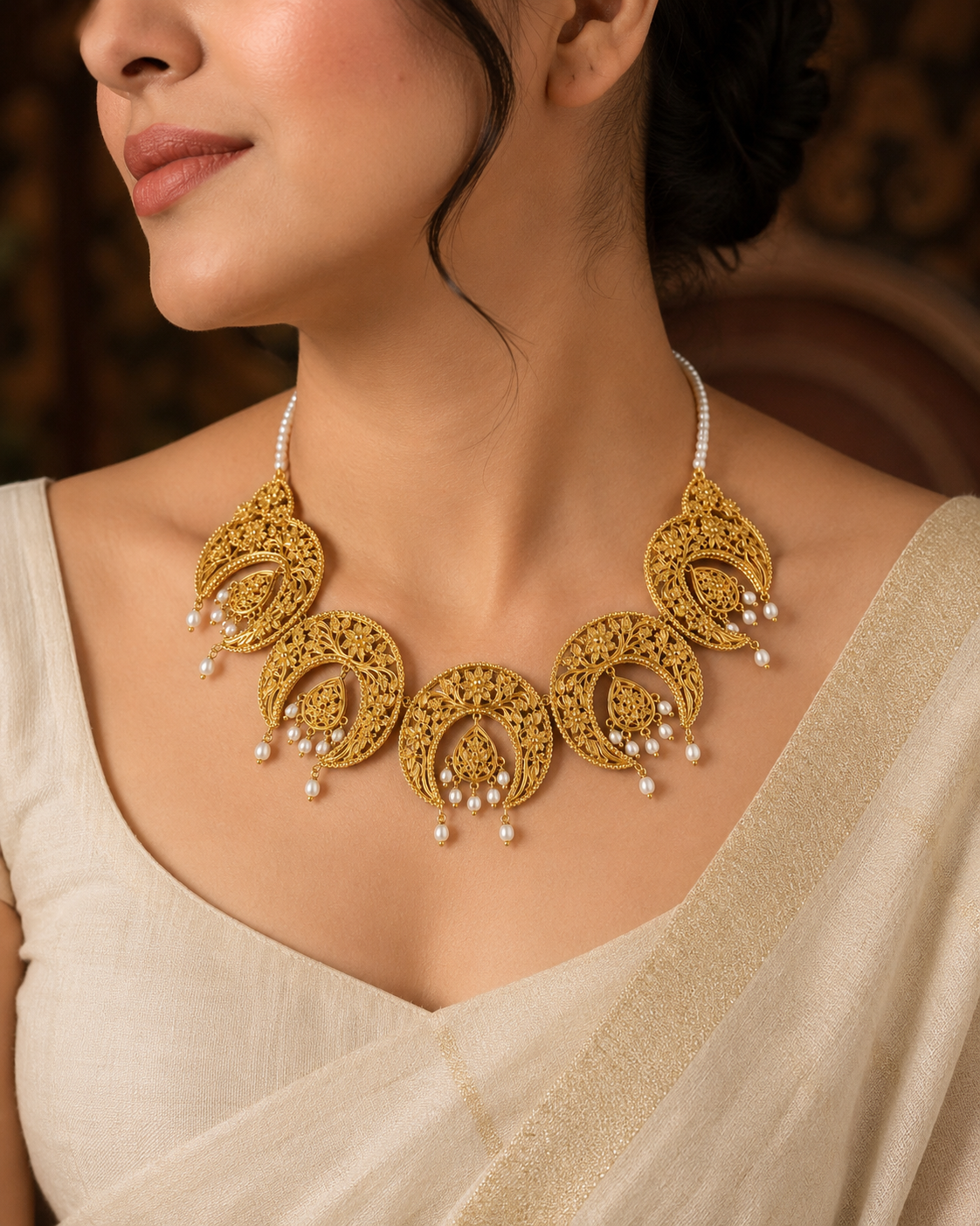 Traditional Half Chand Pradip Necklace